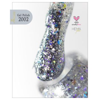 ALEZORI GEL POLISH 2002 GLITTER SILVER IRIDIZON