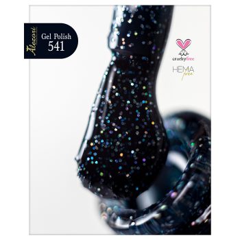ALEZORI GEL POLISH 541 ΣΚΟΥΡΟ ΠΡΑΣΙΝΟ ΜΕ ΨΙΛΟ GLITTER ΙΡΙΔΙΖΟΝ