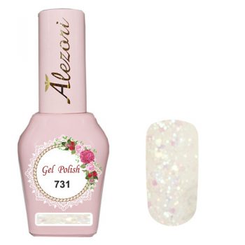 ALEZORI GEL POLISH 731 GLITTER WHITE ΜΕ ΙΡΙΔΙΖΟΥΣΑ ΠΑΓΙΕΤΑ