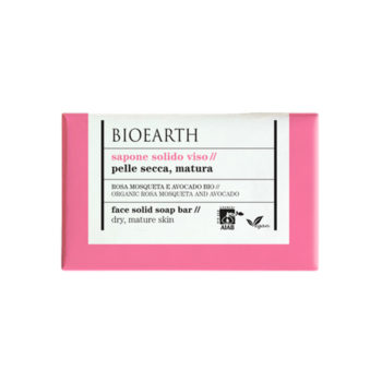 BIOEARTH Solid Soap - Σαπούνι Προσώπου με Άγριο Τριαντάφυλλο και Αβοκάντο