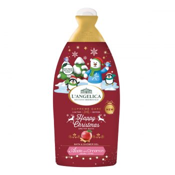 L’Angelica Happy Xmas Bath & Shower Gel Συλλεκτικό Αφρόλουτρο με Μήλο & Κανέλα 500ml