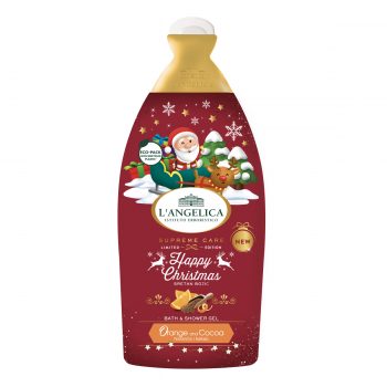 L’Angelica Happy Xmas Bath & Shower Gel Συλλεκτικό Αφρόλουτρο με Κακάο & Πορτοκάλι 500ml